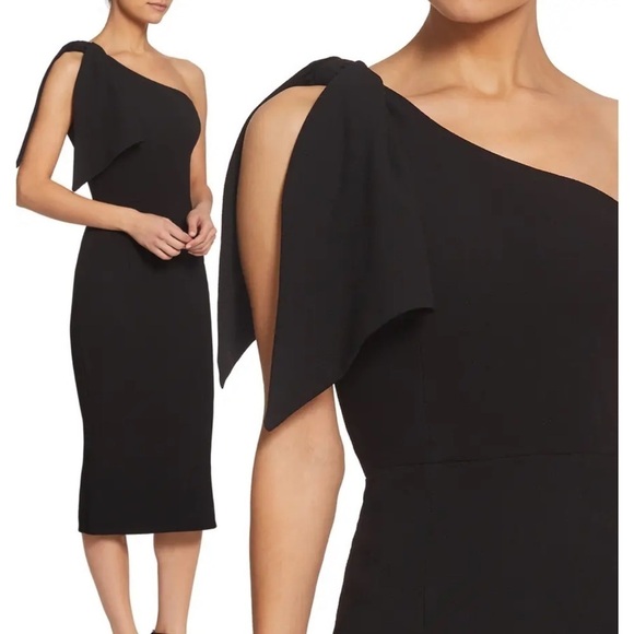 NWT Dress the Population Tiffany One-Shoulder Midi Dress - Picture 15 of 15
